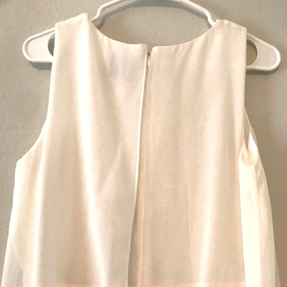 Vince Camuto Organza Top White Sheath Dress Sz 6 - Picture 2 of 6